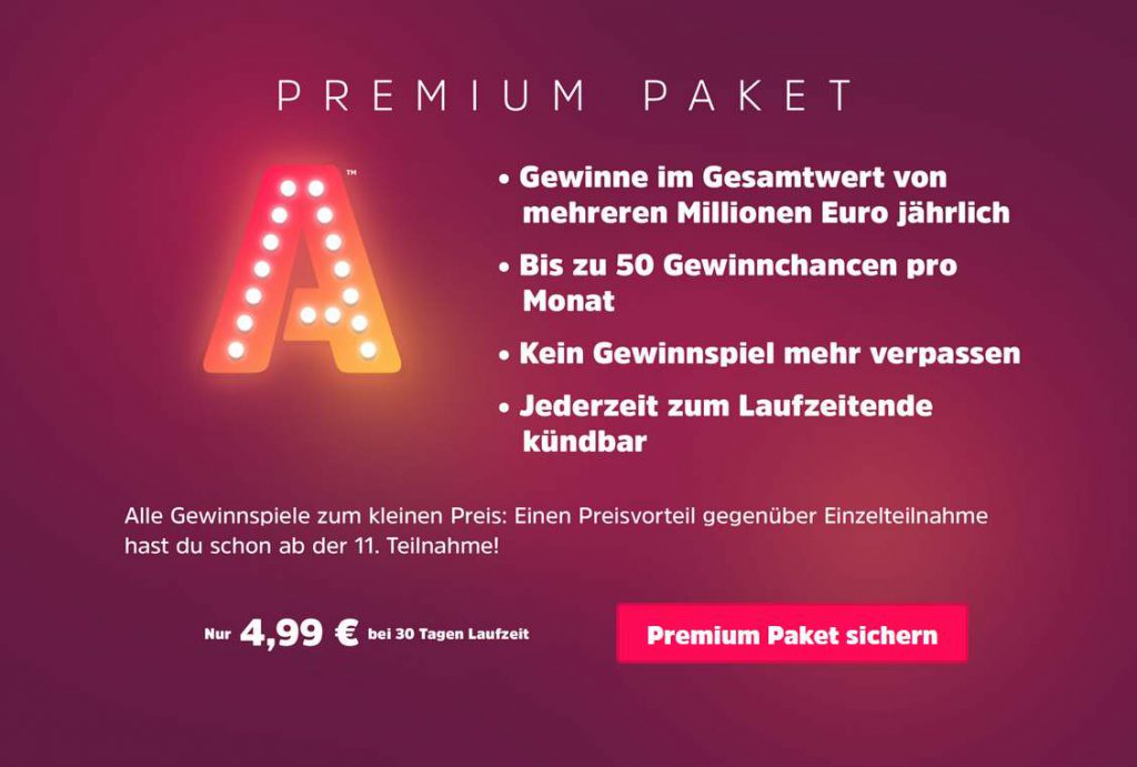 GewinnArena von ProSieben & Sat.1 im Test GewinnspielTest.de