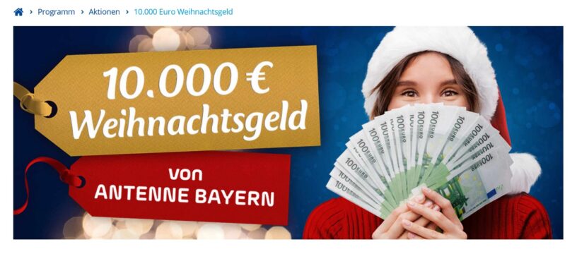 ANTENNE BAYERN – 10.000 Euro Weihnachtsgeld
